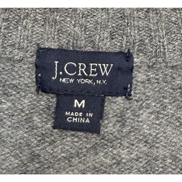 J CREW Lambs Wool Mock Neck Sweater Gray Quarter Zip Pullover Mens Sz M - Picture 5 of 7